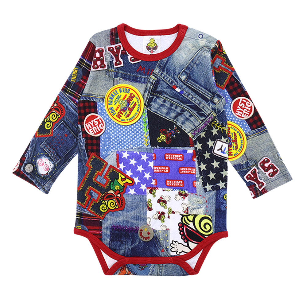 DENIM GEEK総柄 長袖ロンパース – Hystericmini OnlineStore