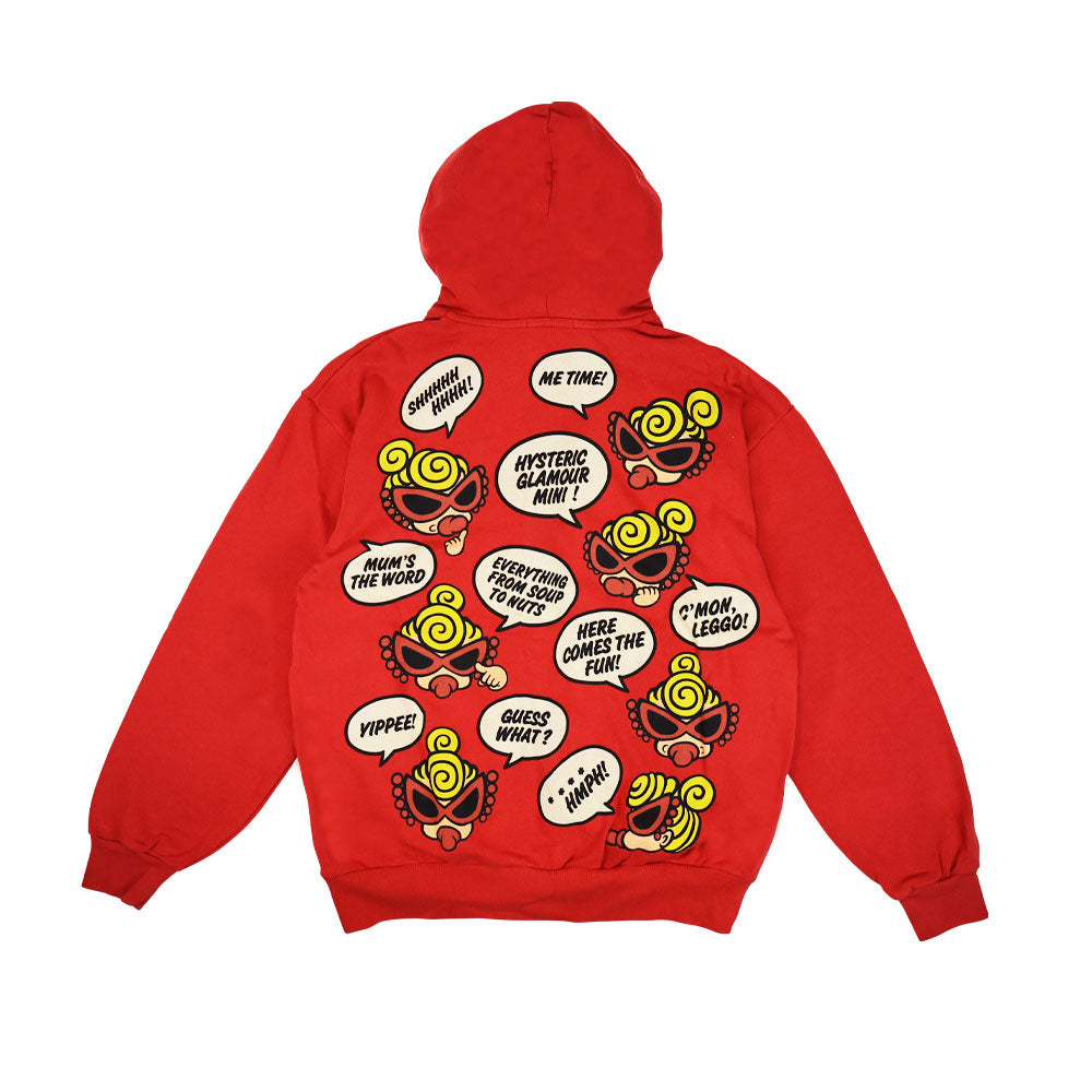 [6月予約商品]MINI FACE WITH SPEECH BALLOON 裏毛 パーカー ADULT SIZE