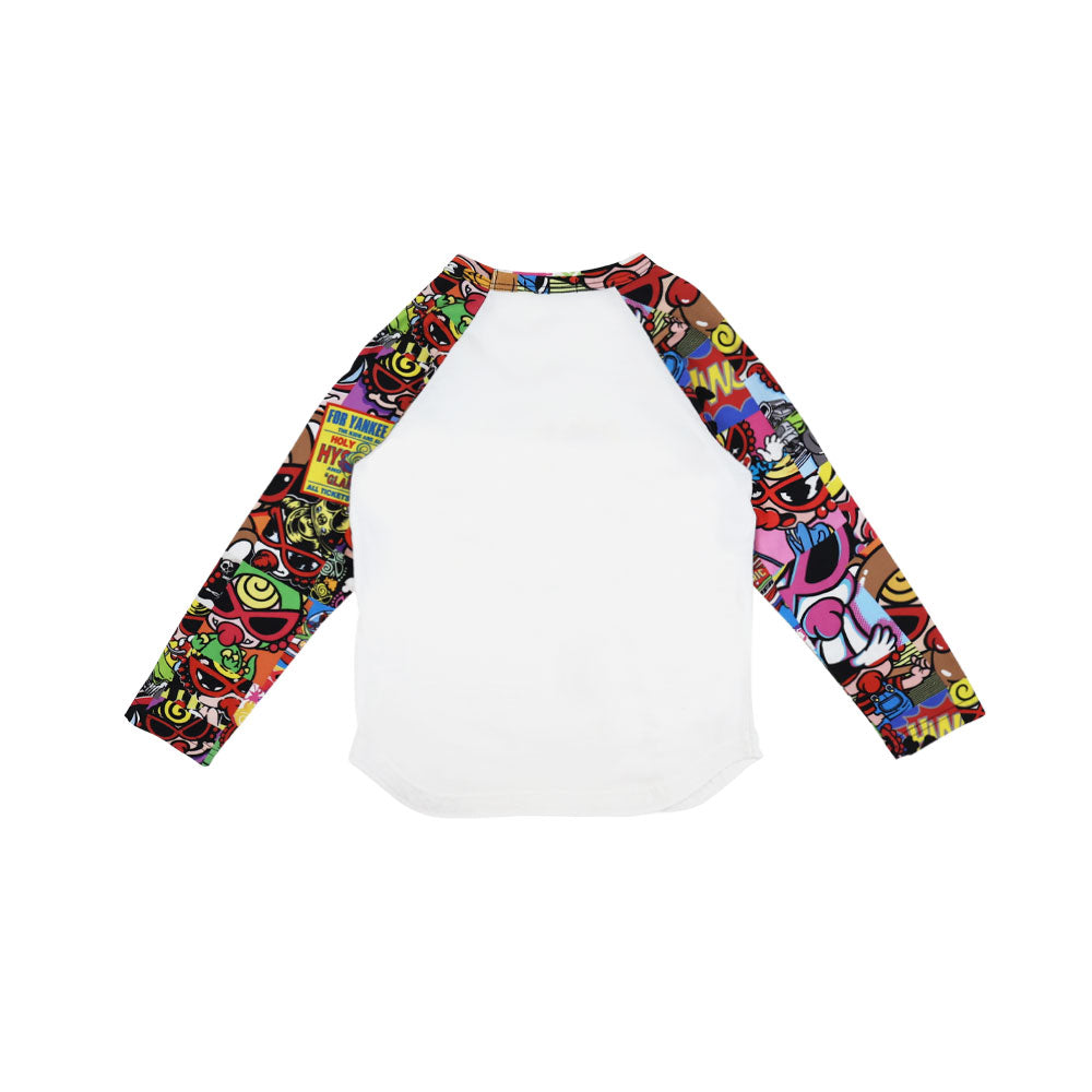[7月予約商品]MINI MOTIF COLLAGE 総柄 ラグランTシャツ