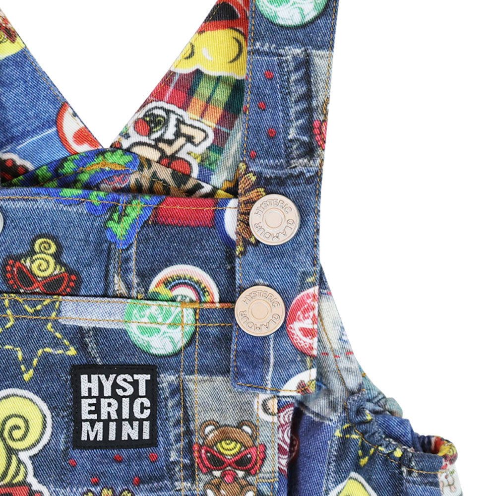 DENIM FREAK 総柄 Viscotex サロペット