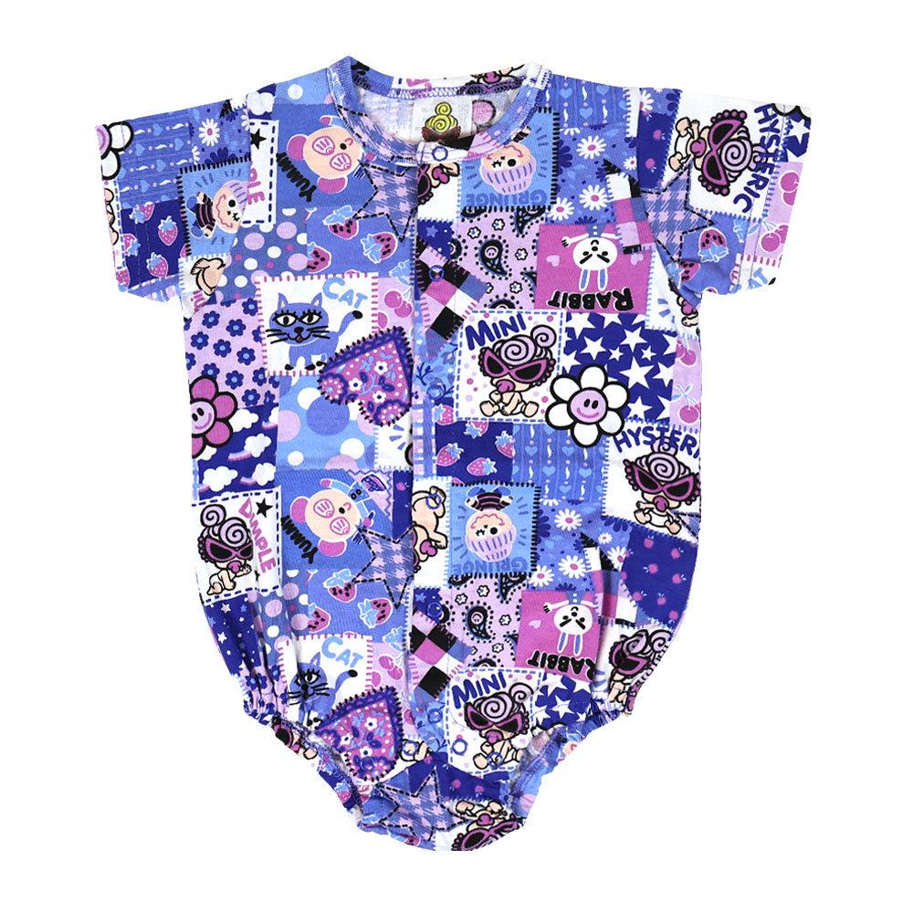 SCRAP PATCHWORK総柄 半袖ロンパース