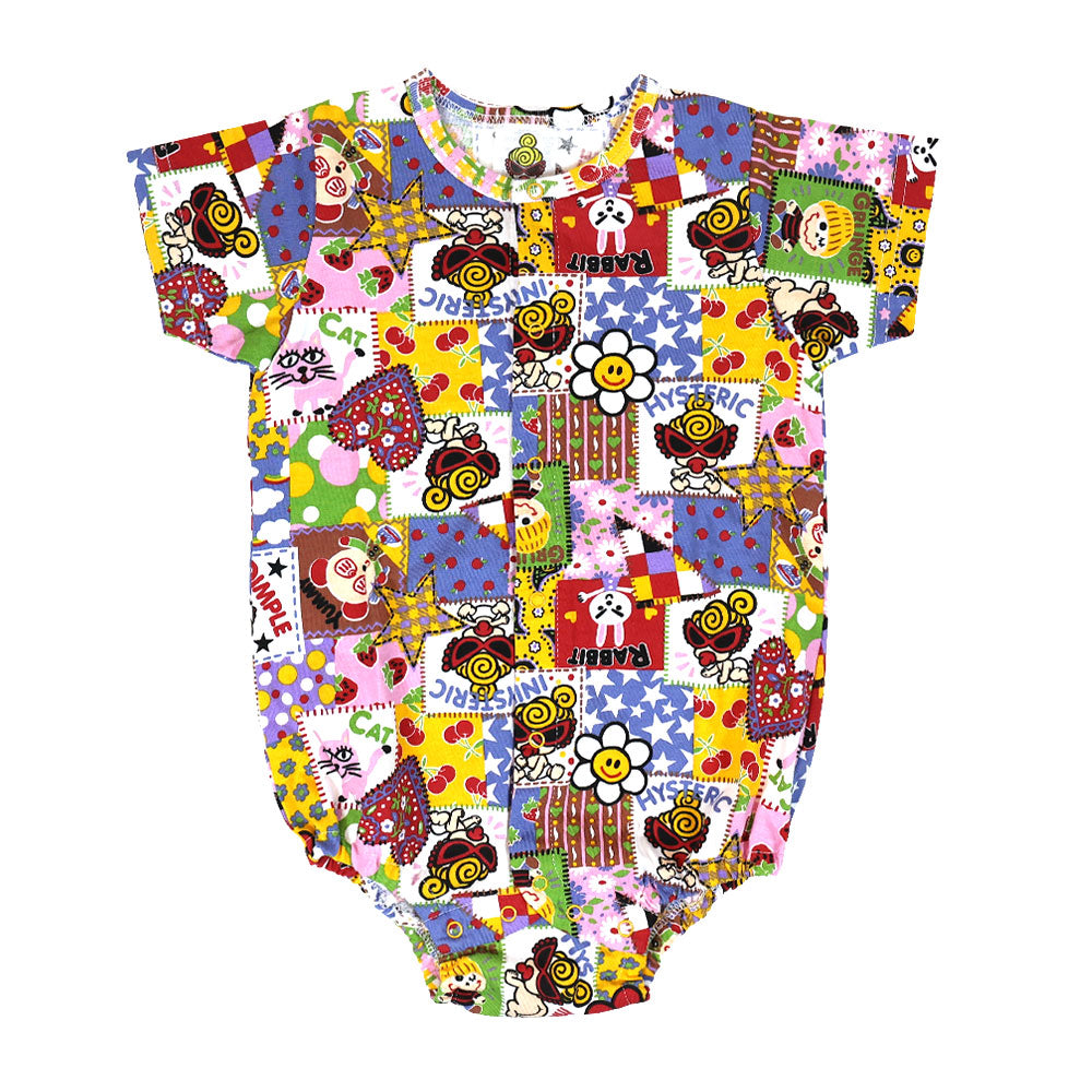 SCRAP PATCHWORK総柄 半袖ロンパース
