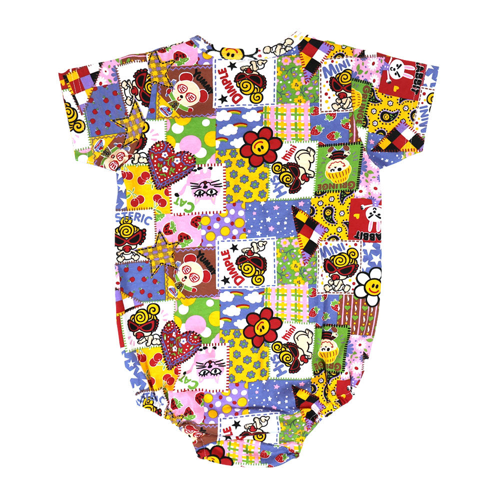 SCRAP PATCHWORK総柄 半袖ロンパース
