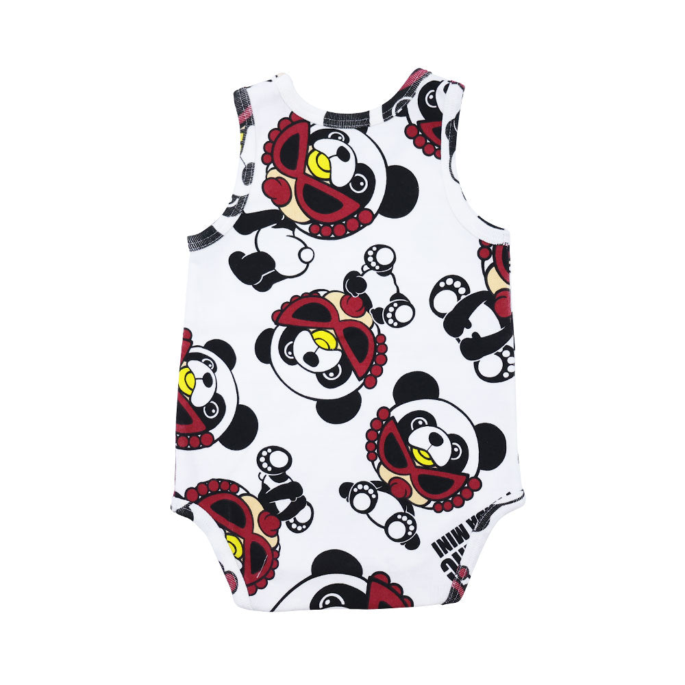 PANDA MINI 総柄 ノースリーブロンパース
