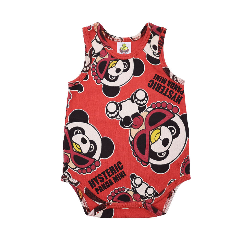 PANDA MINI 総柄 ノースリーブロンパース
