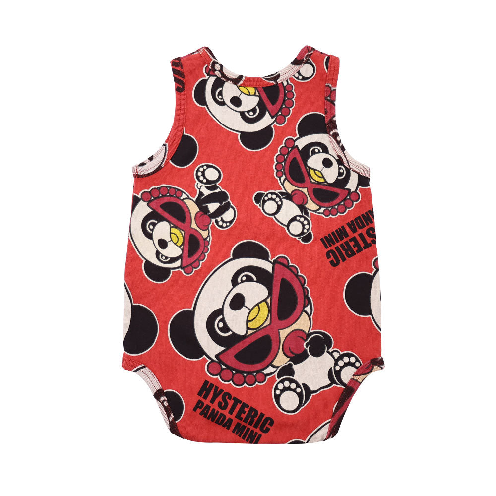 PANDA MINI 総柄 ノースリーブロンパース