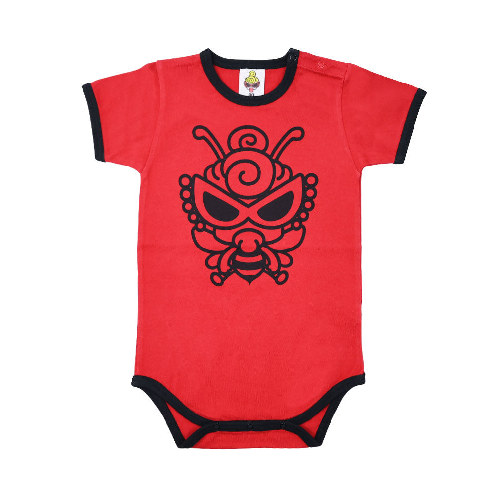 【ONLINE STORE限定】Little Beeリンガー半袖ロンパース