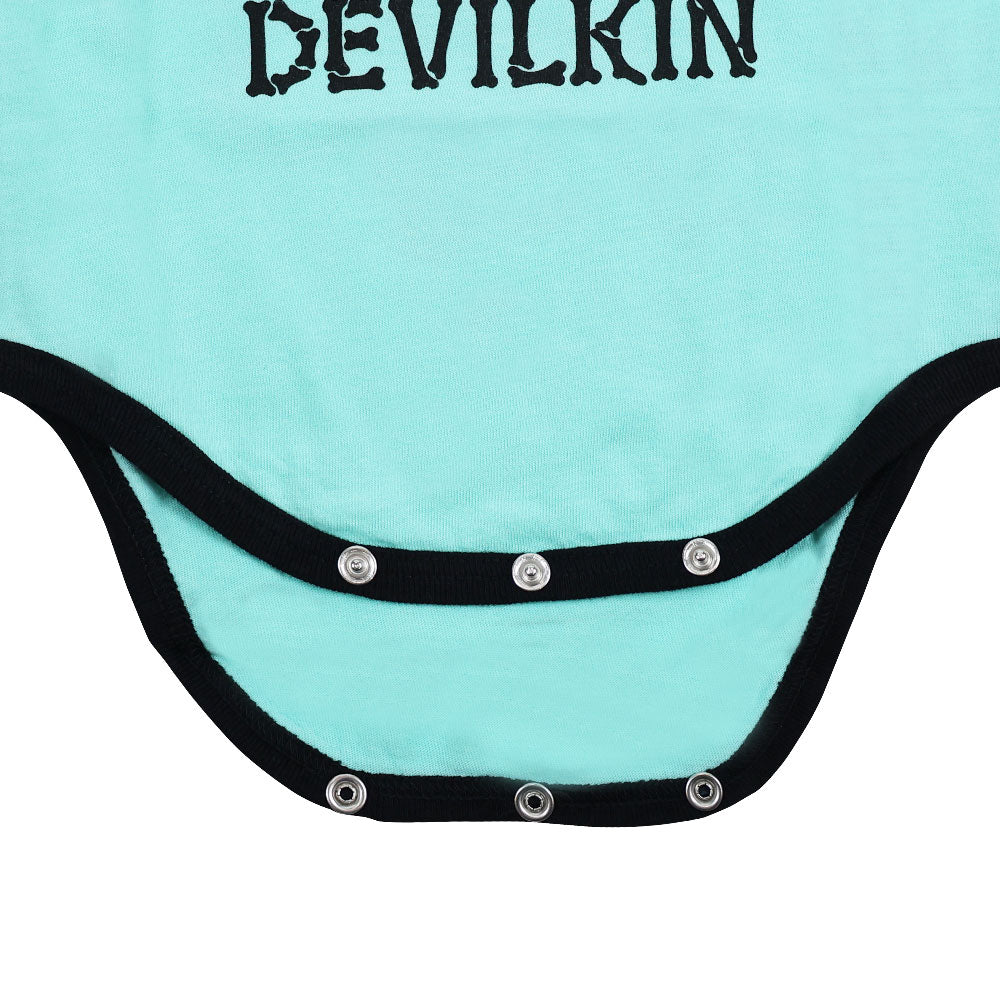 DEVILKIN バイカラーリブ半袖ロンパース