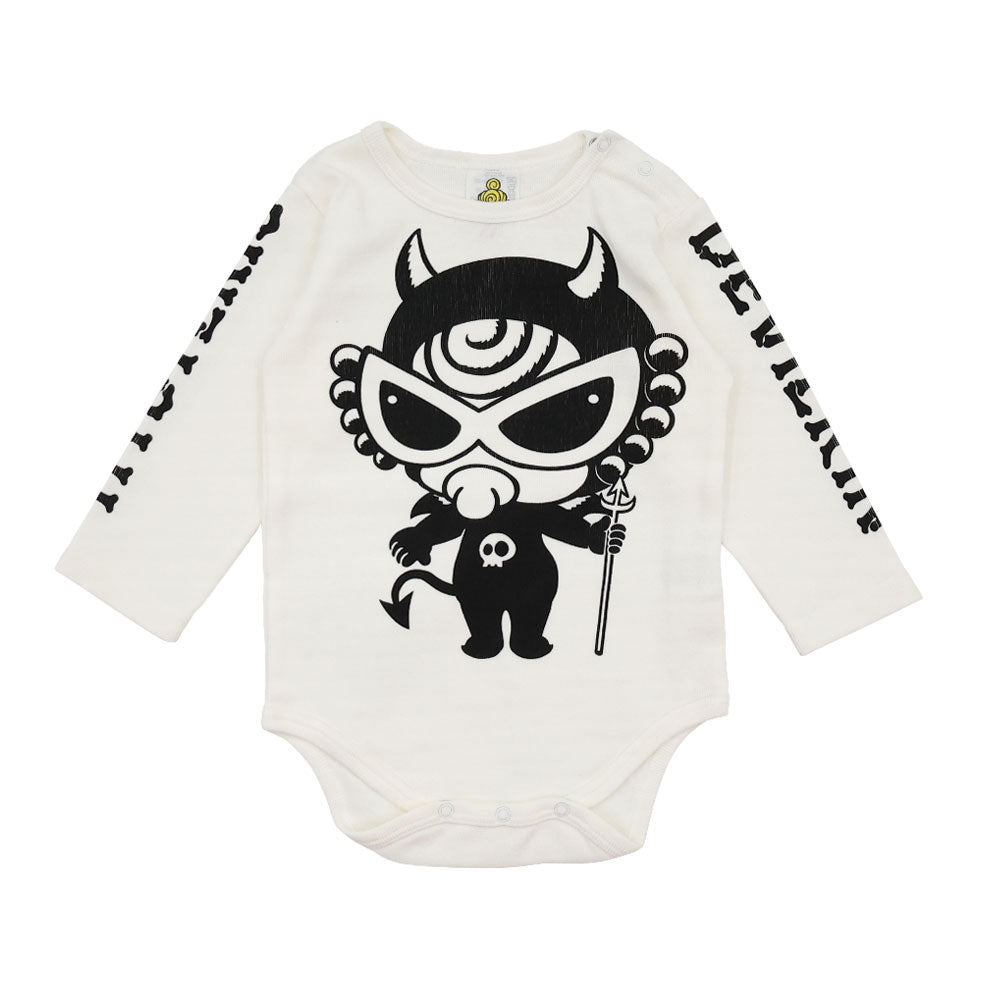 DEVILKIN フロントプリント長袖ロンパース