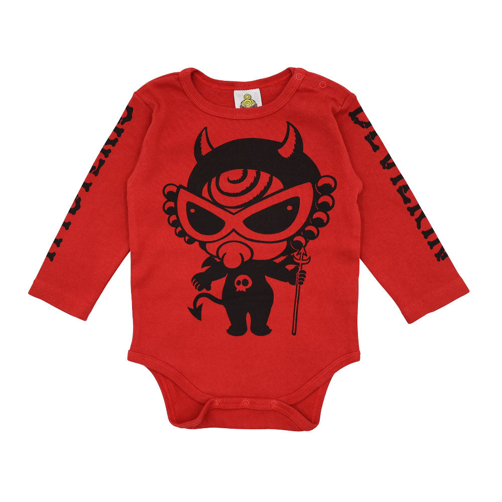 DEVILKIN フロントプリント長袖ロンパース