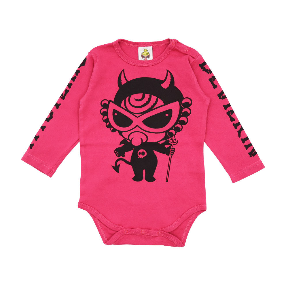 DEVILKIN フロントプリント長袖ロンパース