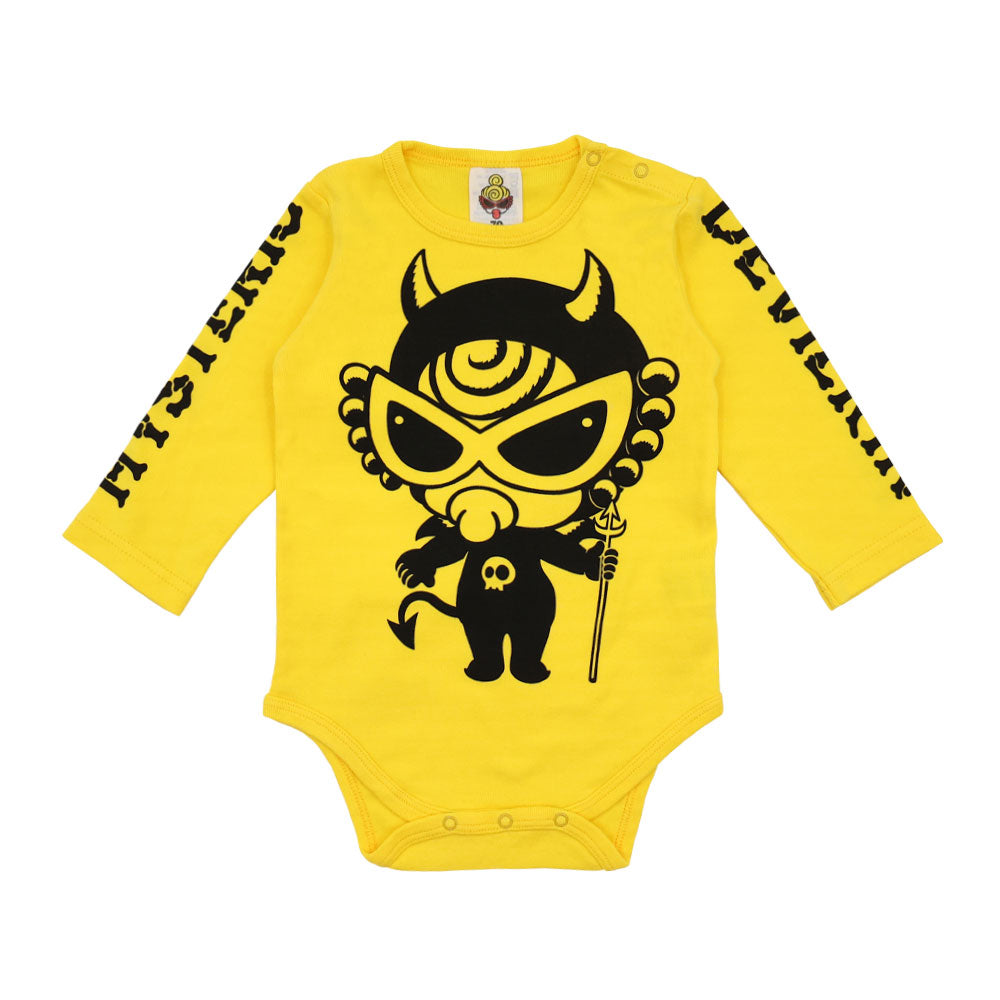 DEVILKIN フロントプリント長袖ロンパース