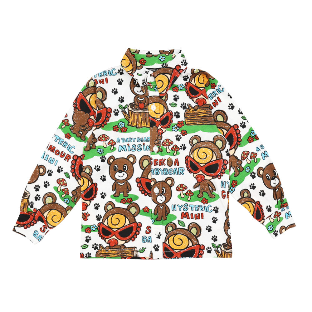 SEEK A BABY BEAR 総柄 シャツ