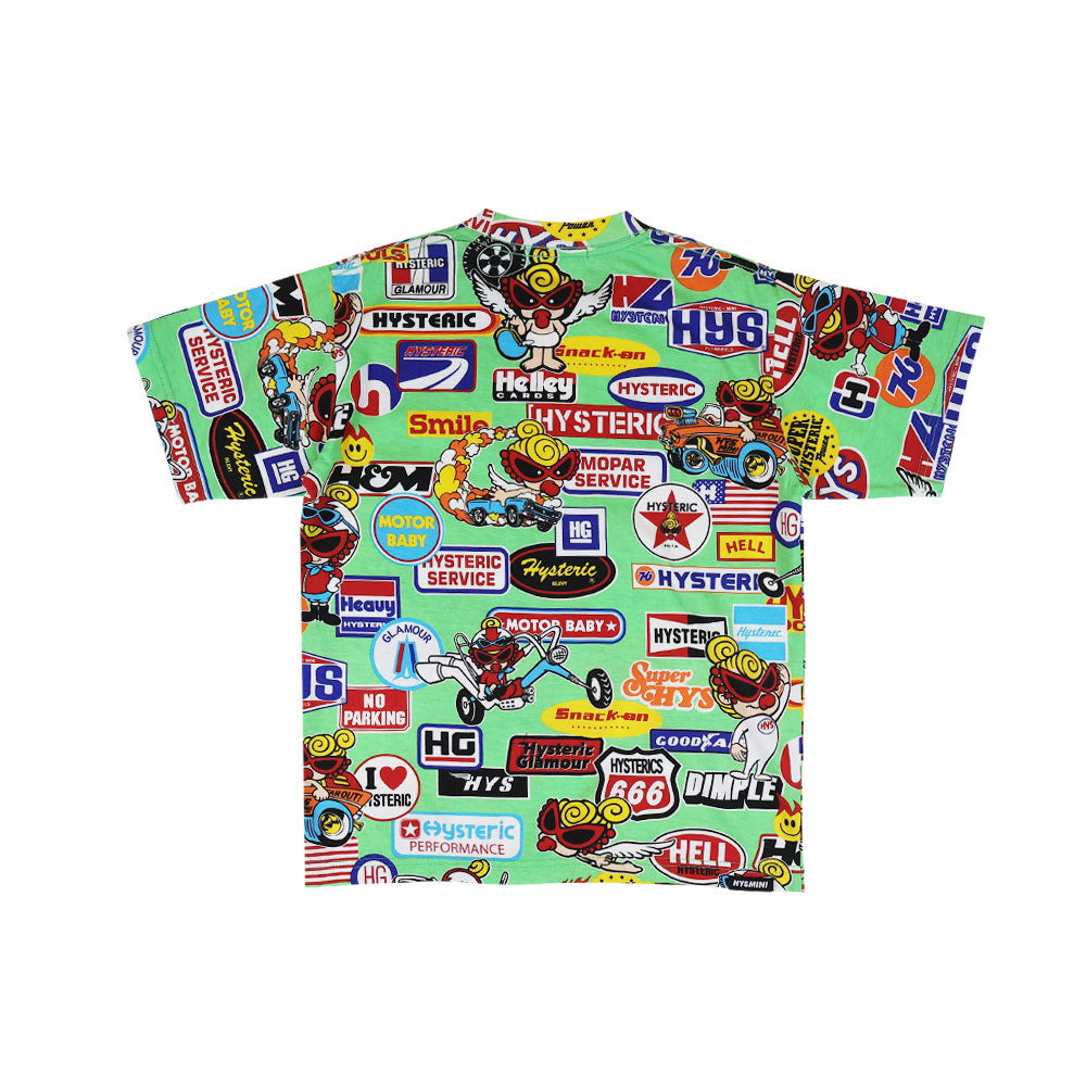 [6月予約商品]MOTOR BABY総柄 半袖Tシャツ