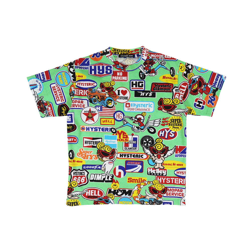 [6月予約商品]MOTOR BABY総柄 半袖Tシャツ