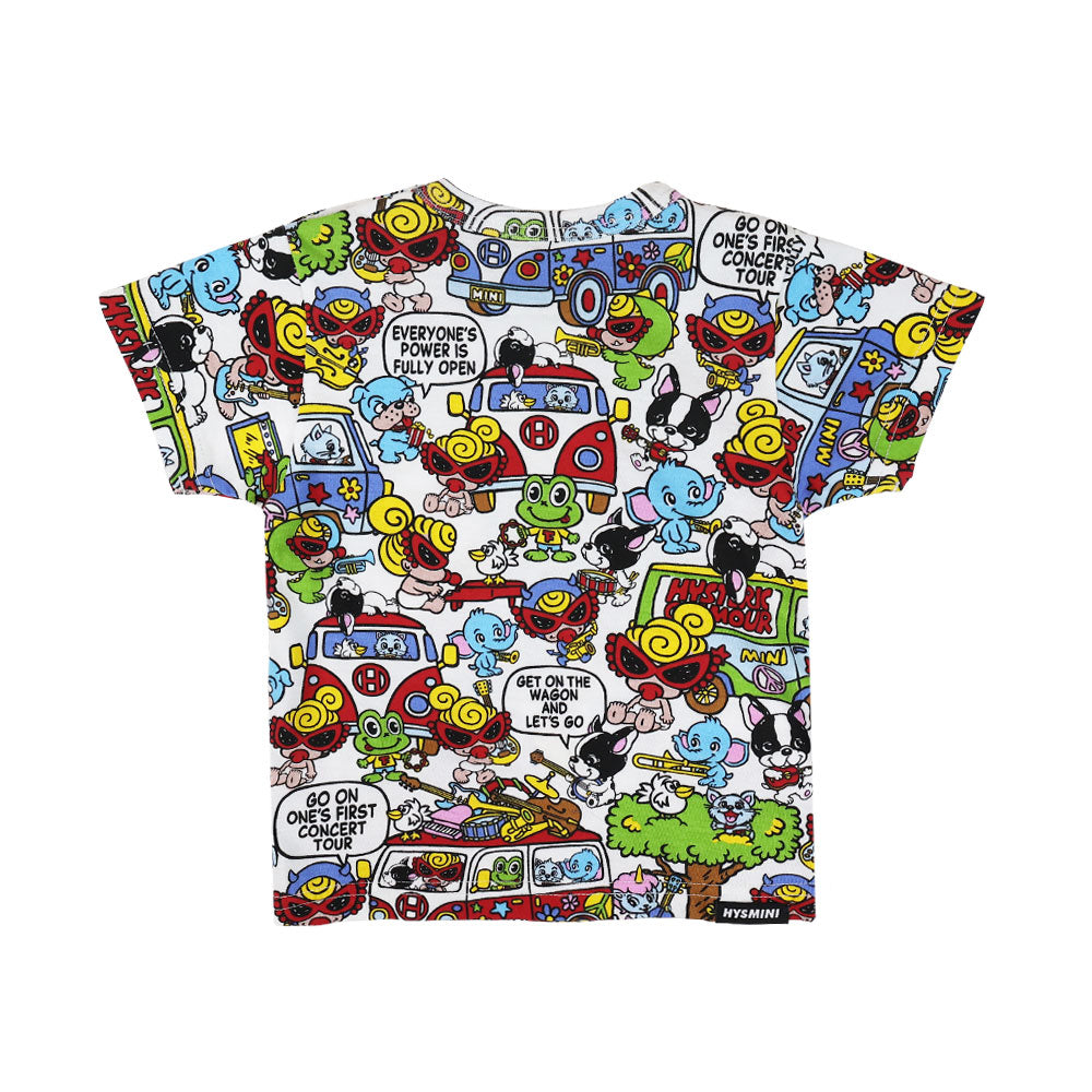 [6月予約商品]BAND WAGON総柄 半袖Tシャツ