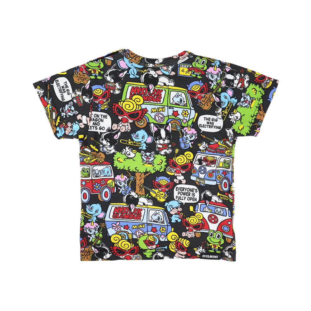 [6月予約商品]BAND WAGON総柄 半袖Tシャツ