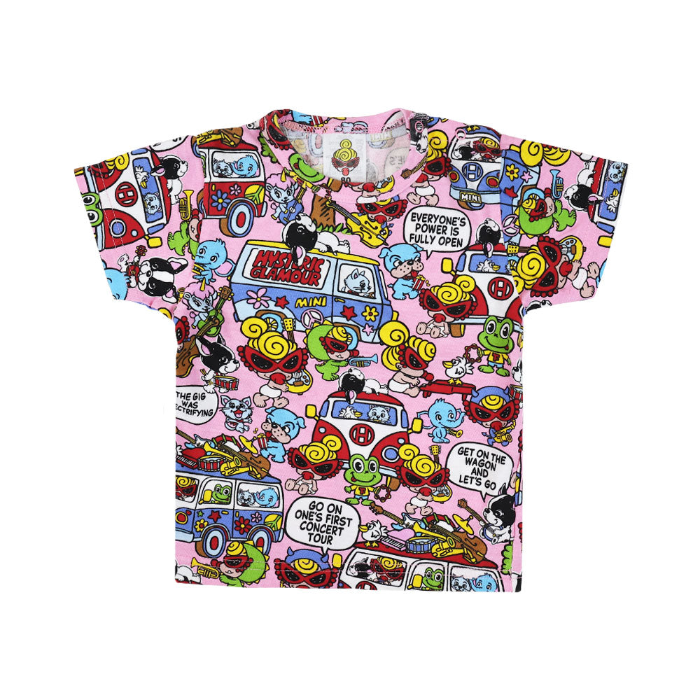 [6月予約商品]BAND WAGON総柄 半袖Tシャツ