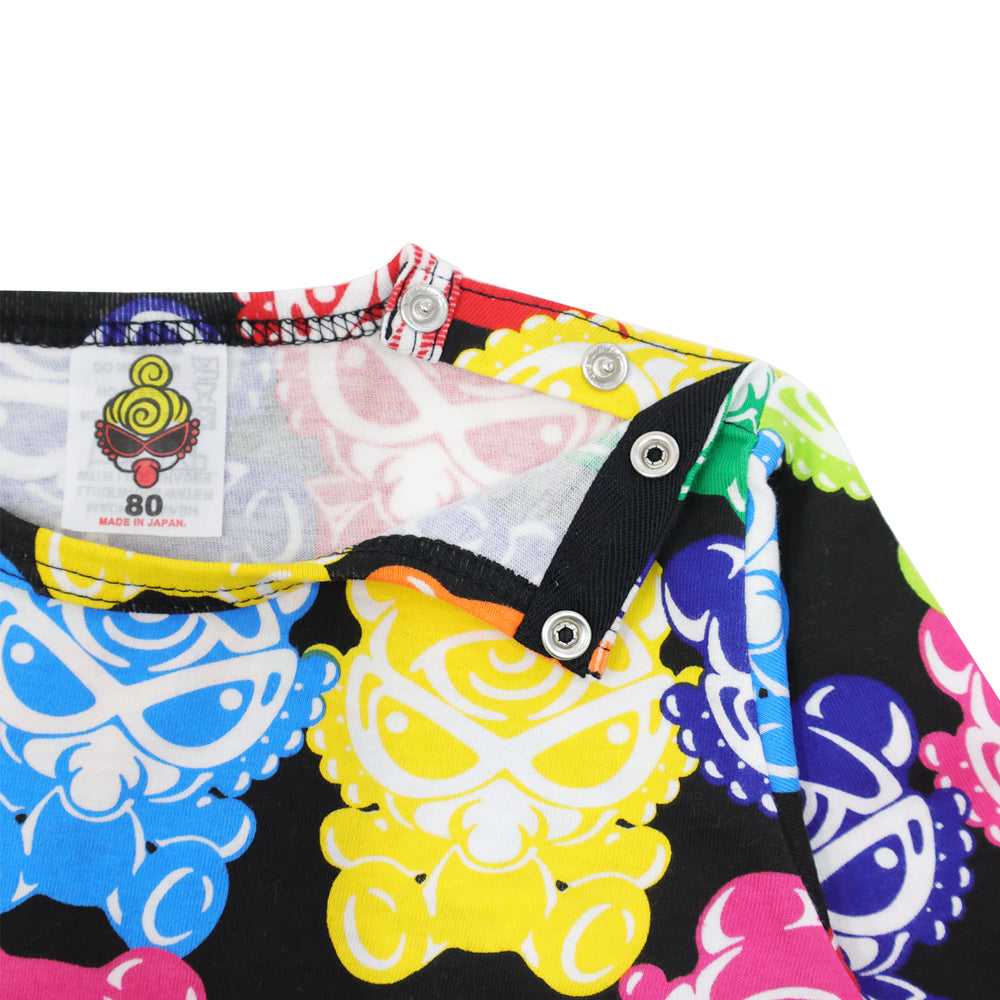 TEDDY MINI SUGAR HIGH総柄 長袖ロンパース