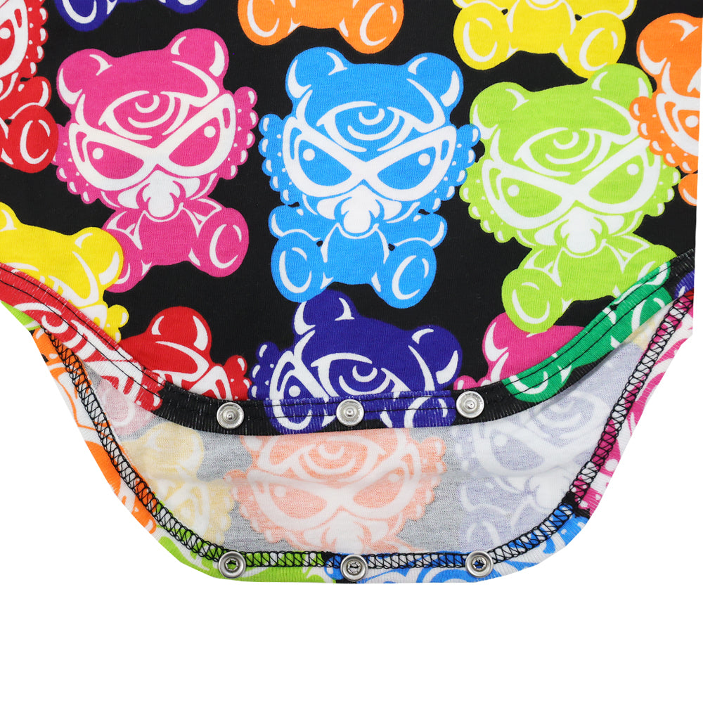 TEDDY MINI SUGAR HIGH総柄 長袖ロンパース