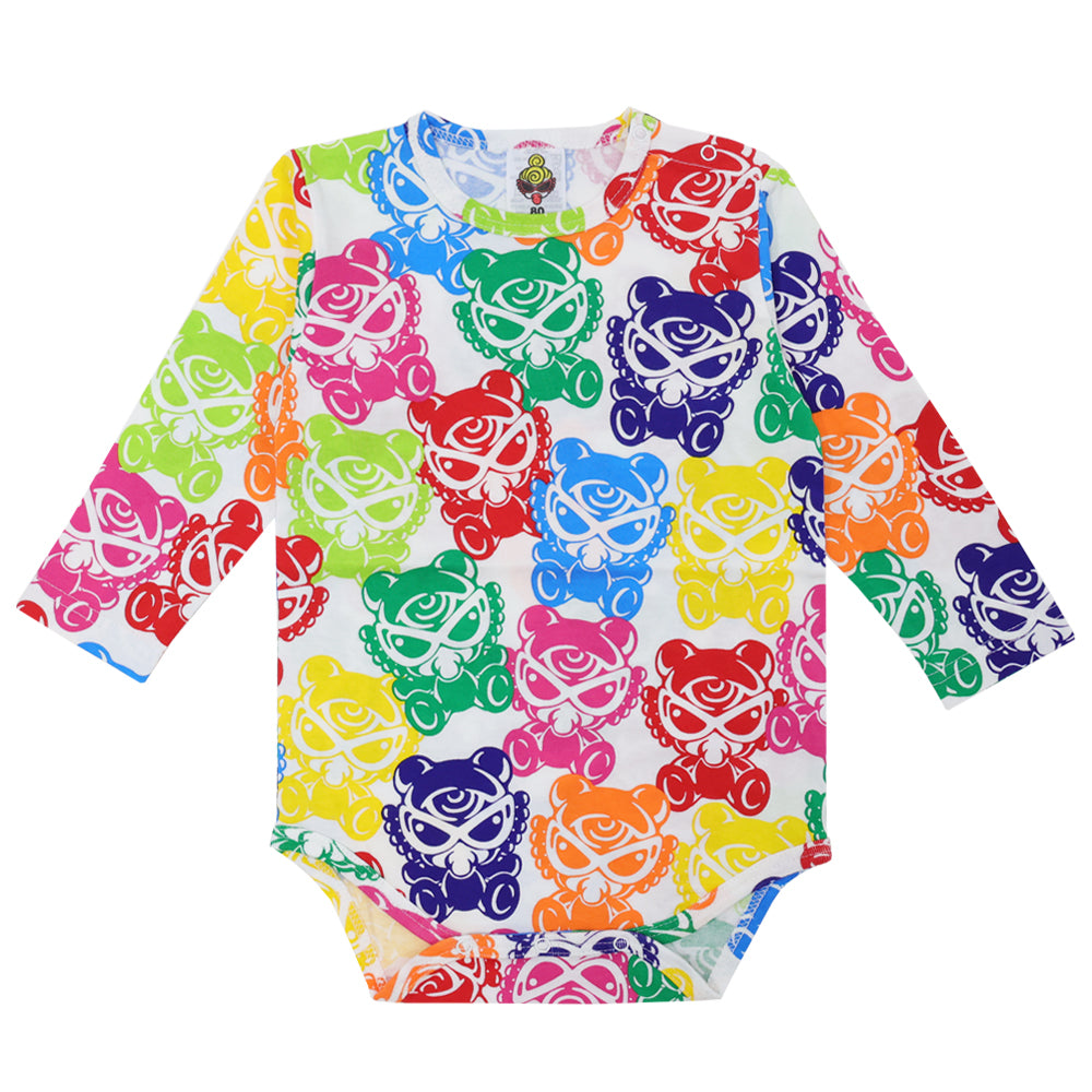 TEDDY MINI SUGAR HIGH総柄 長袖ロンパース