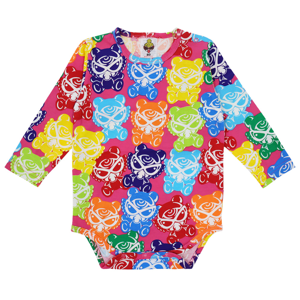 TEDDY MINI SUGAR HIGH総柄 長袖ロンパース