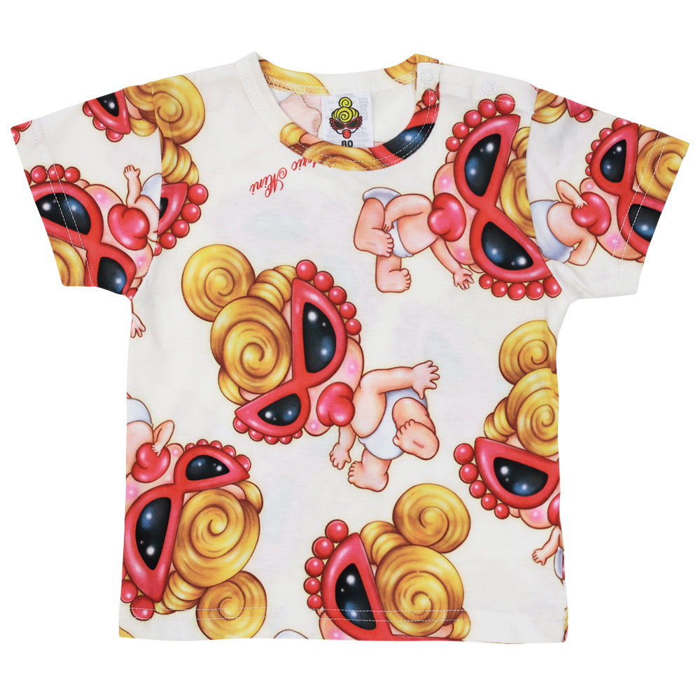 Sweet memories総柄 Viscotex 半袖Tシャツ