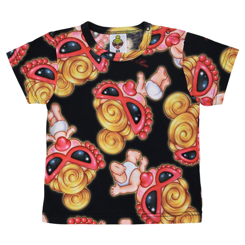 Sweet memories総柄 Viscotex 半袖Tシャツ