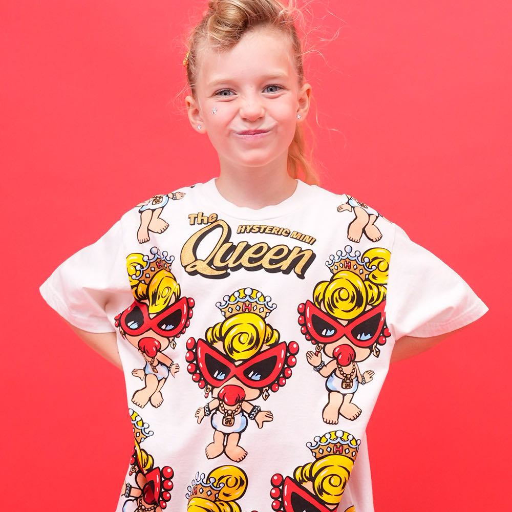 Hystericmini QUEENMINIパネルプリント半袖Tシャツ