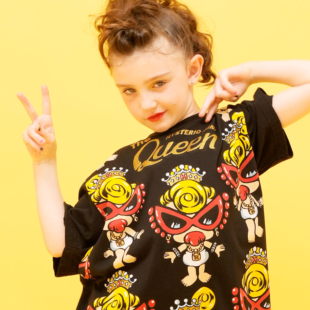 Hystericmini QUEENMINIパネルプリント半袖Tシャツ