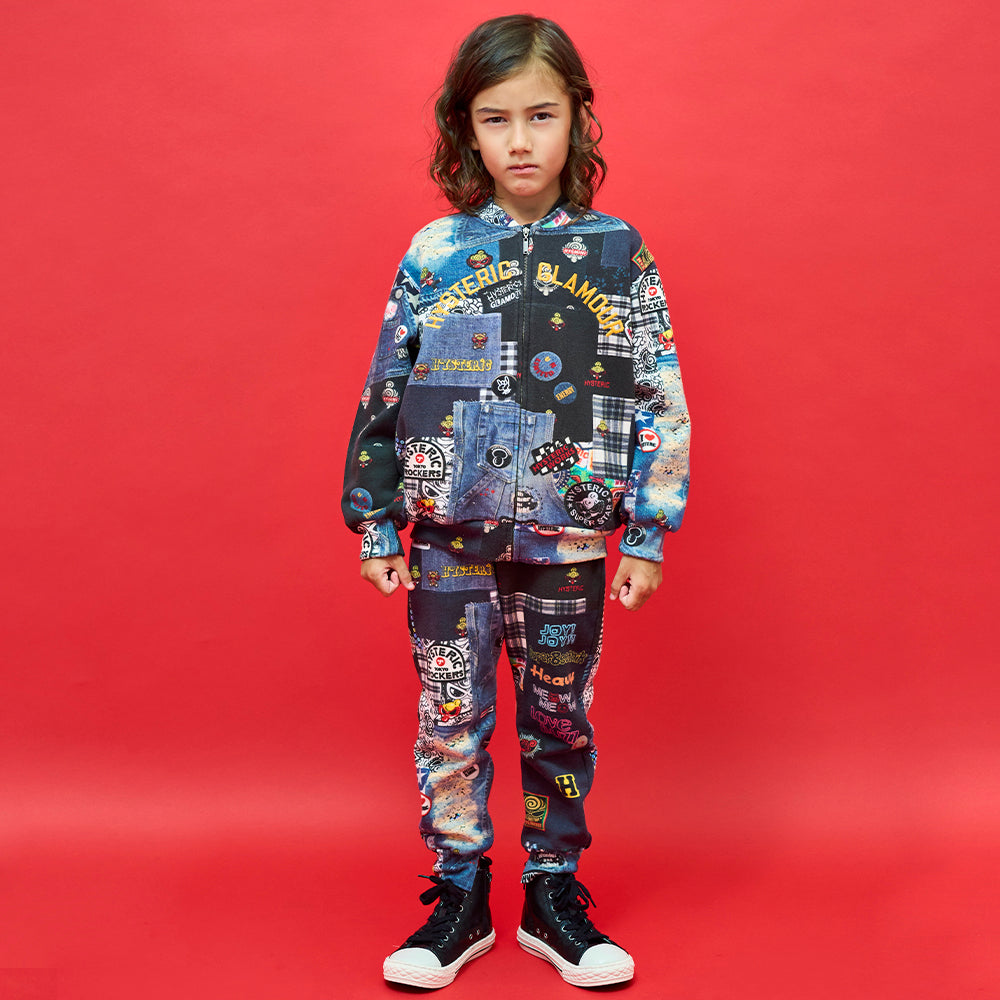 SCRAPS PATCHWORK総柄 Viscotex 裏毛10分丈 サルエルパンツ