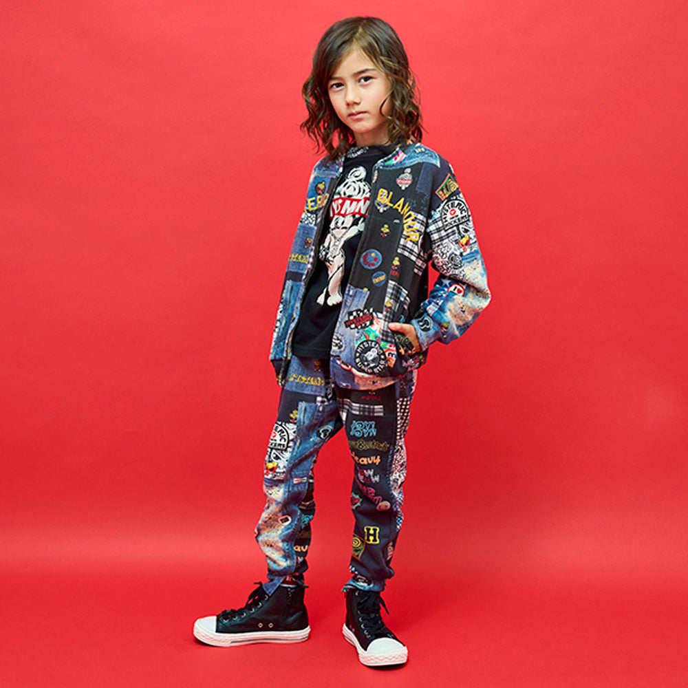 SCRAPS PATCHWORK総柄 Viscotex 裏毛10分丈 サルエルパンツ