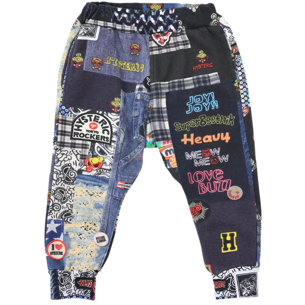 SCRAPS PATCHWORK総柄 Viscotex 裏毛10分丈 サルエルパンツ