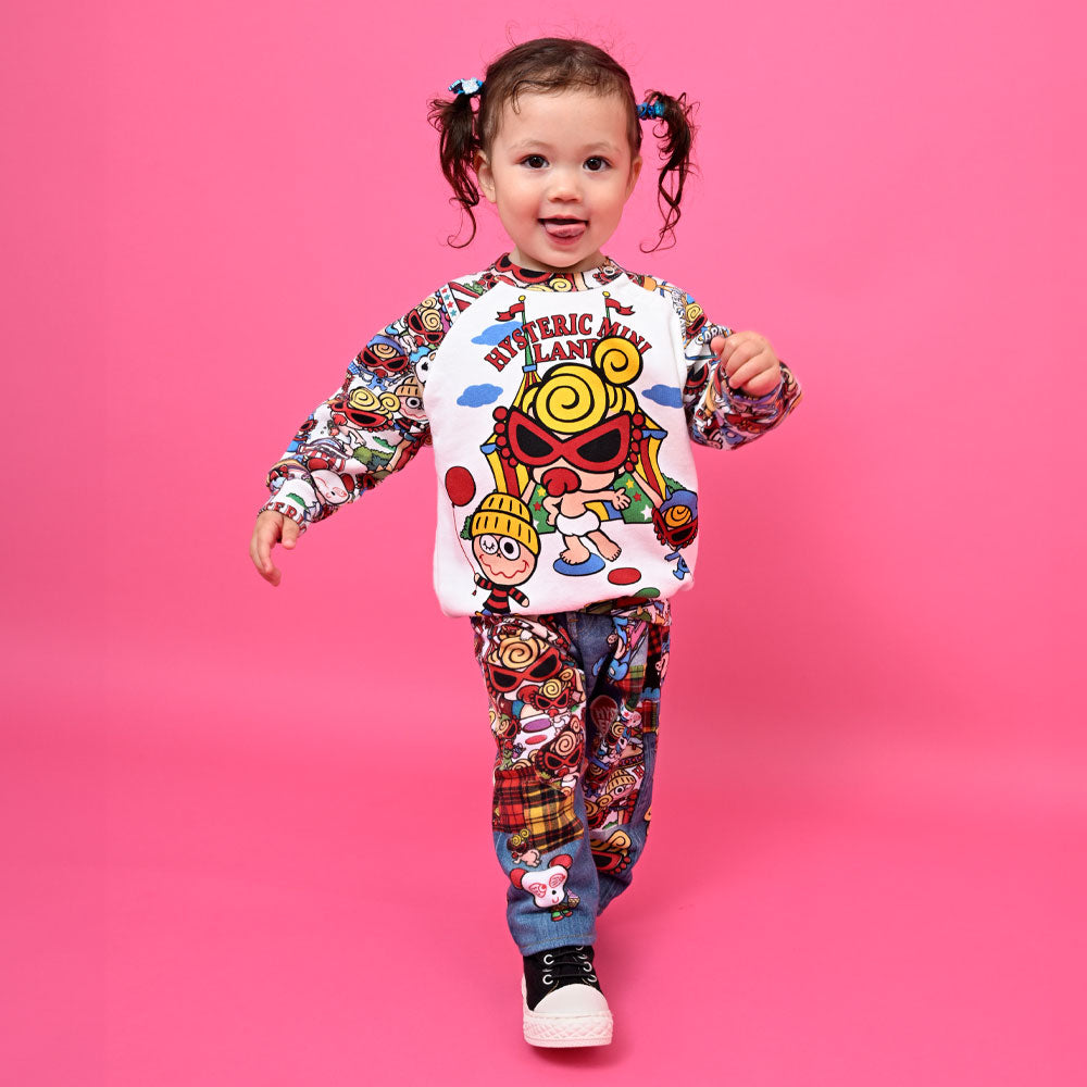 LAND総柄 ラグラン裏毛トレーナー