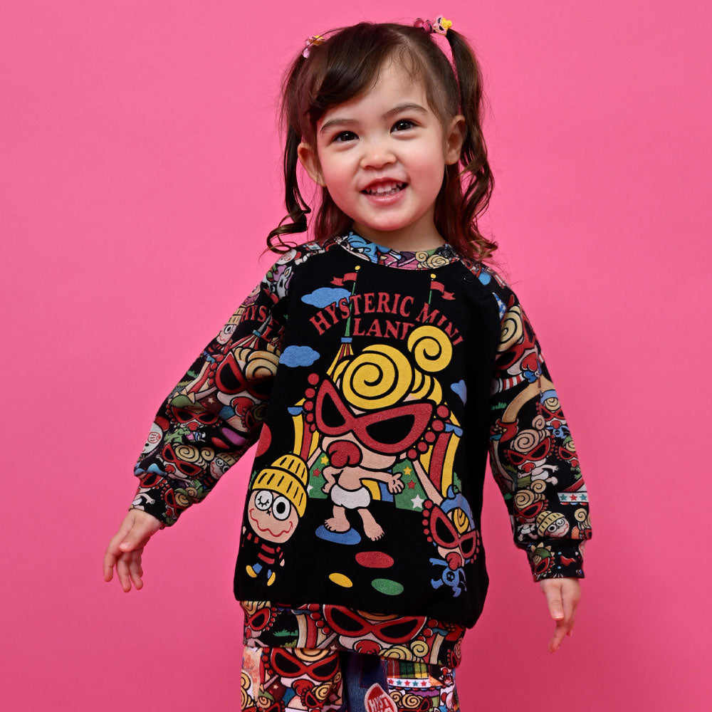 LAND総柄 ラグラン裏毛トレーナー