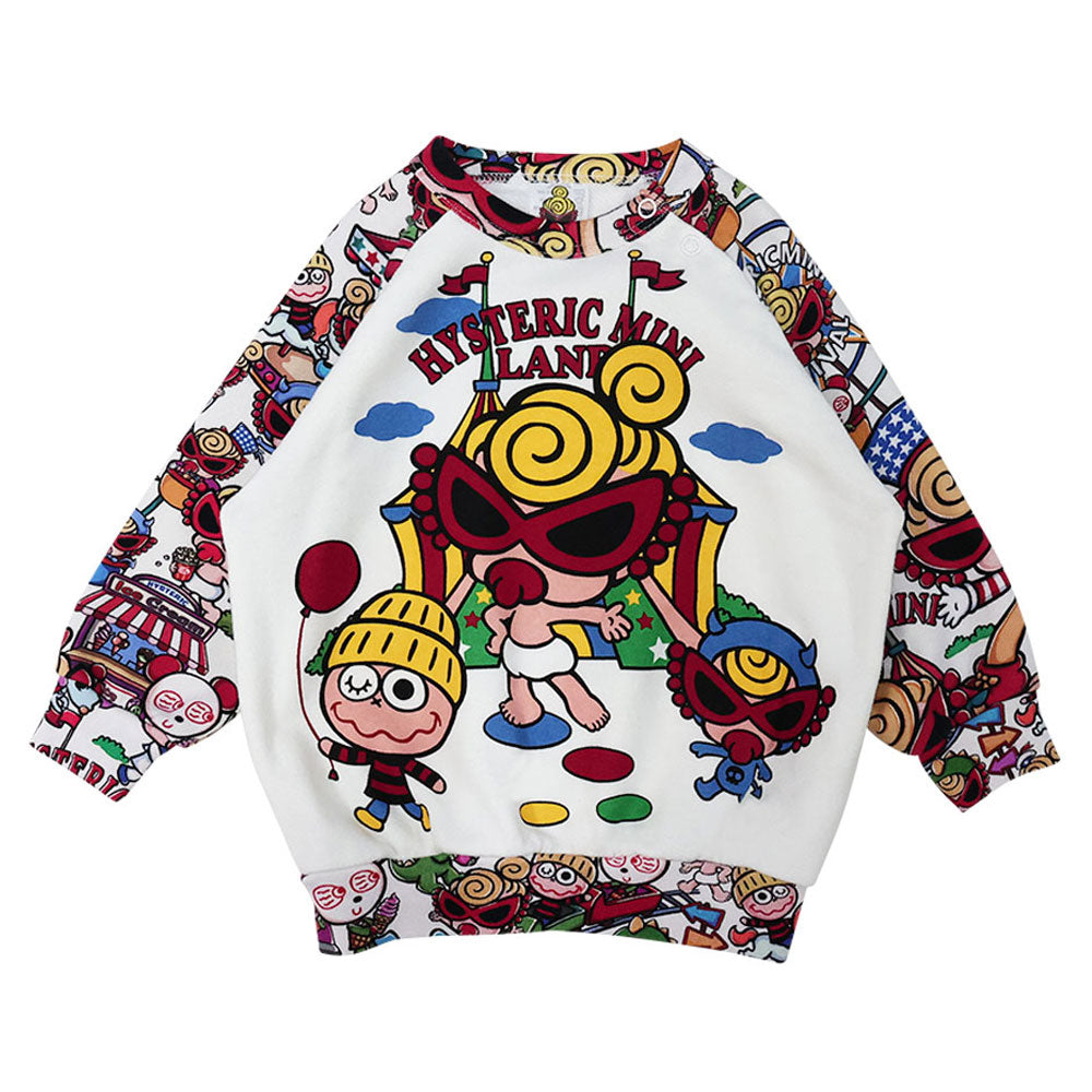 LAND総柄 ラグラン裏毛トレーナー