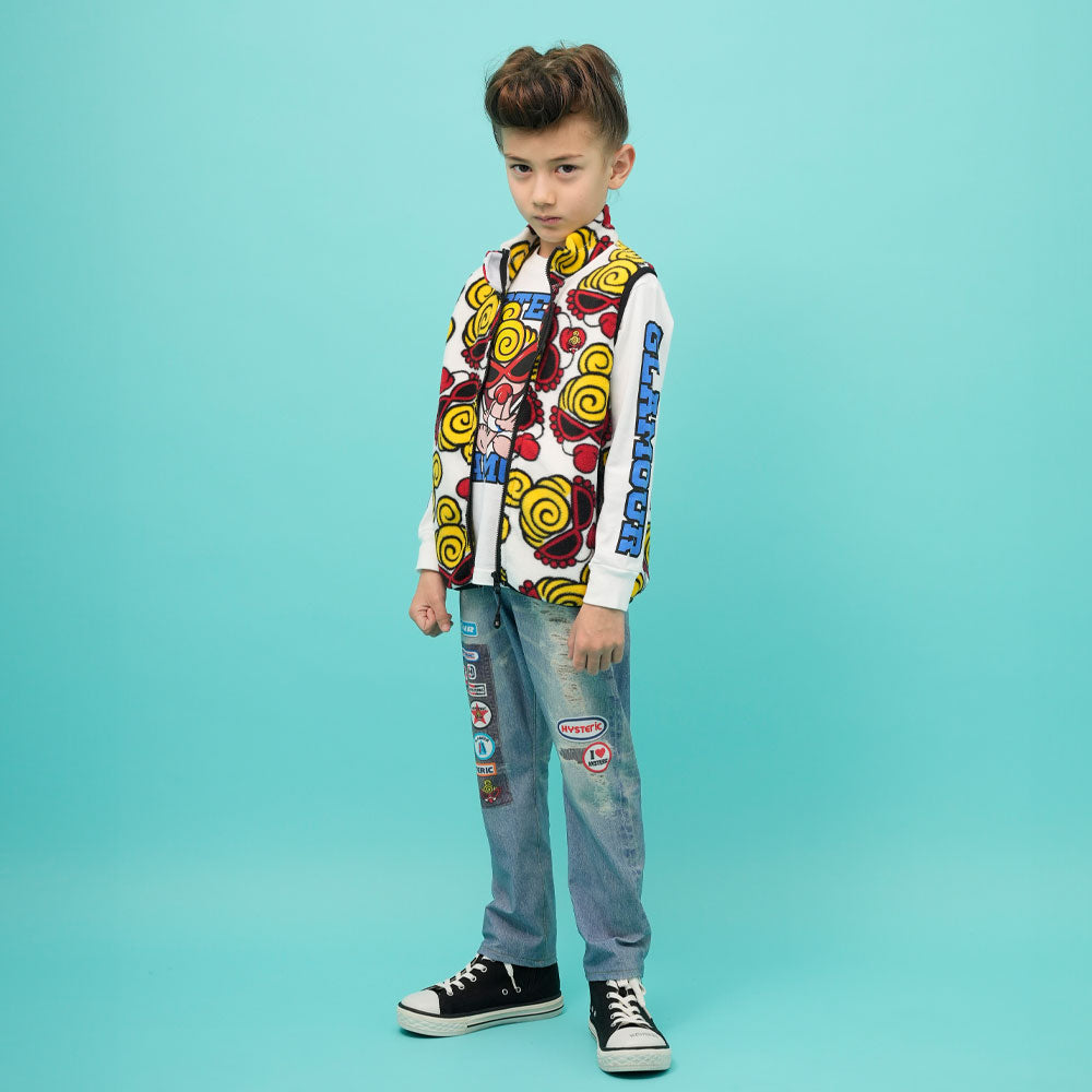 FACE総柄 マイクロフリース ベスト