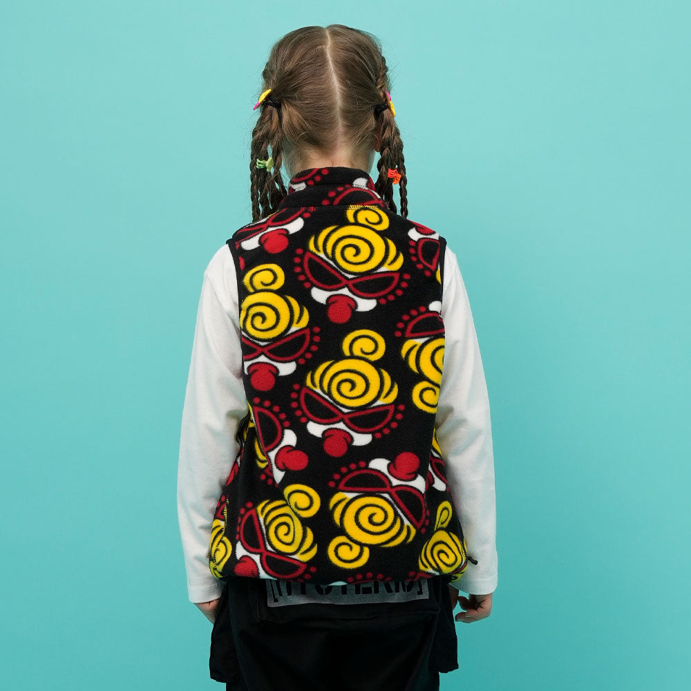 FACE総柄 マイクロフリース ベスト