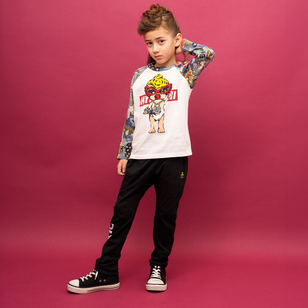 DOLL SCRATCH DENIM ラグラン長袖Tシャツ