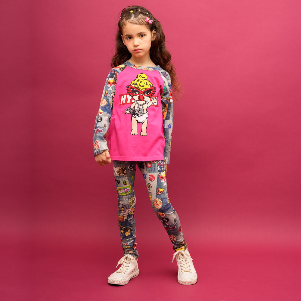 DOLL SCRATCH DENIM ラグラン長袖Tシャツ