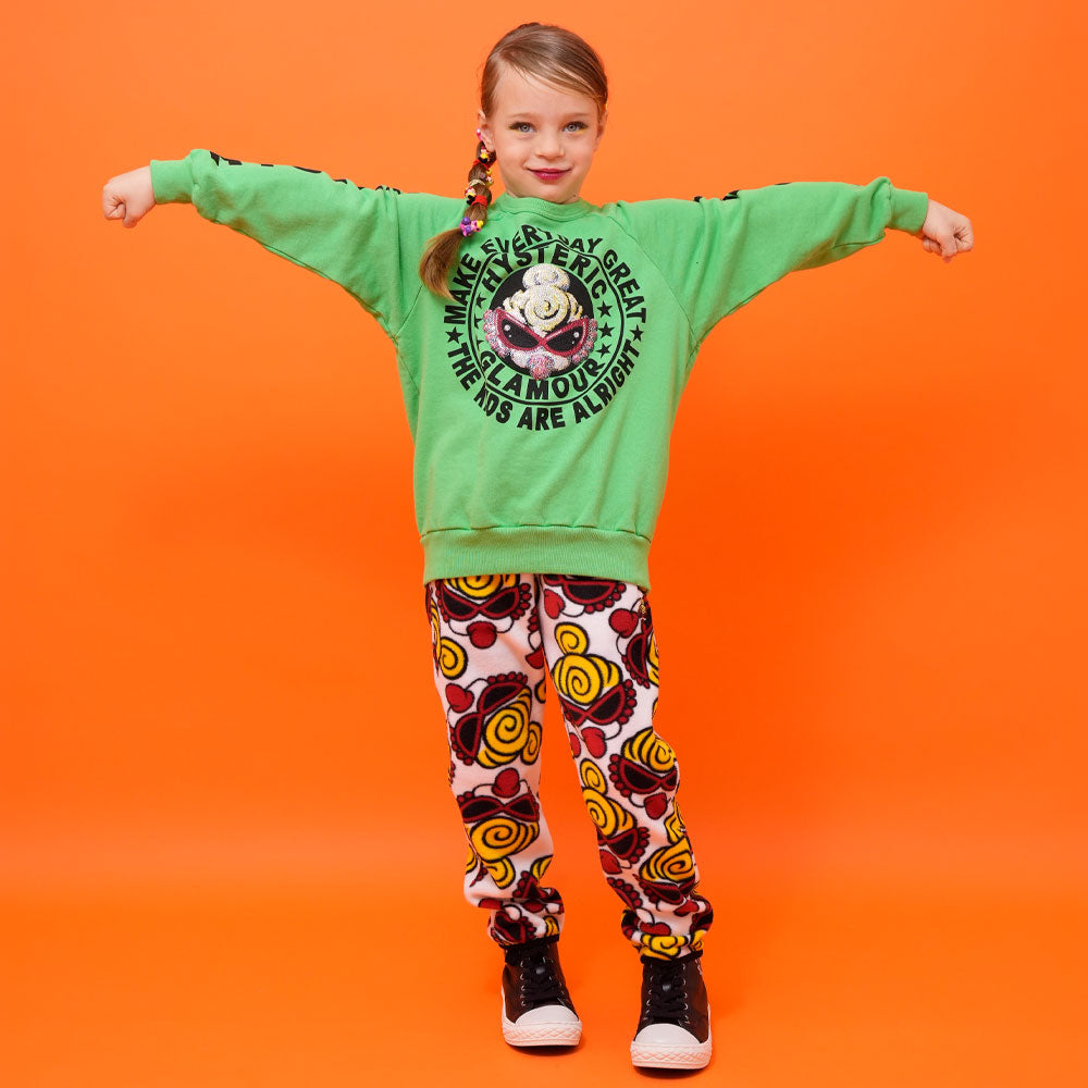 スパンコール MINI FACE裏毛トレーナー