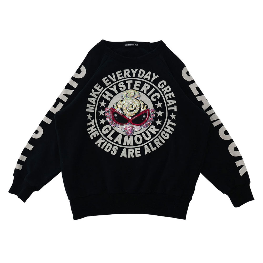 スパンコール MINI FACE裏毛トレーナー