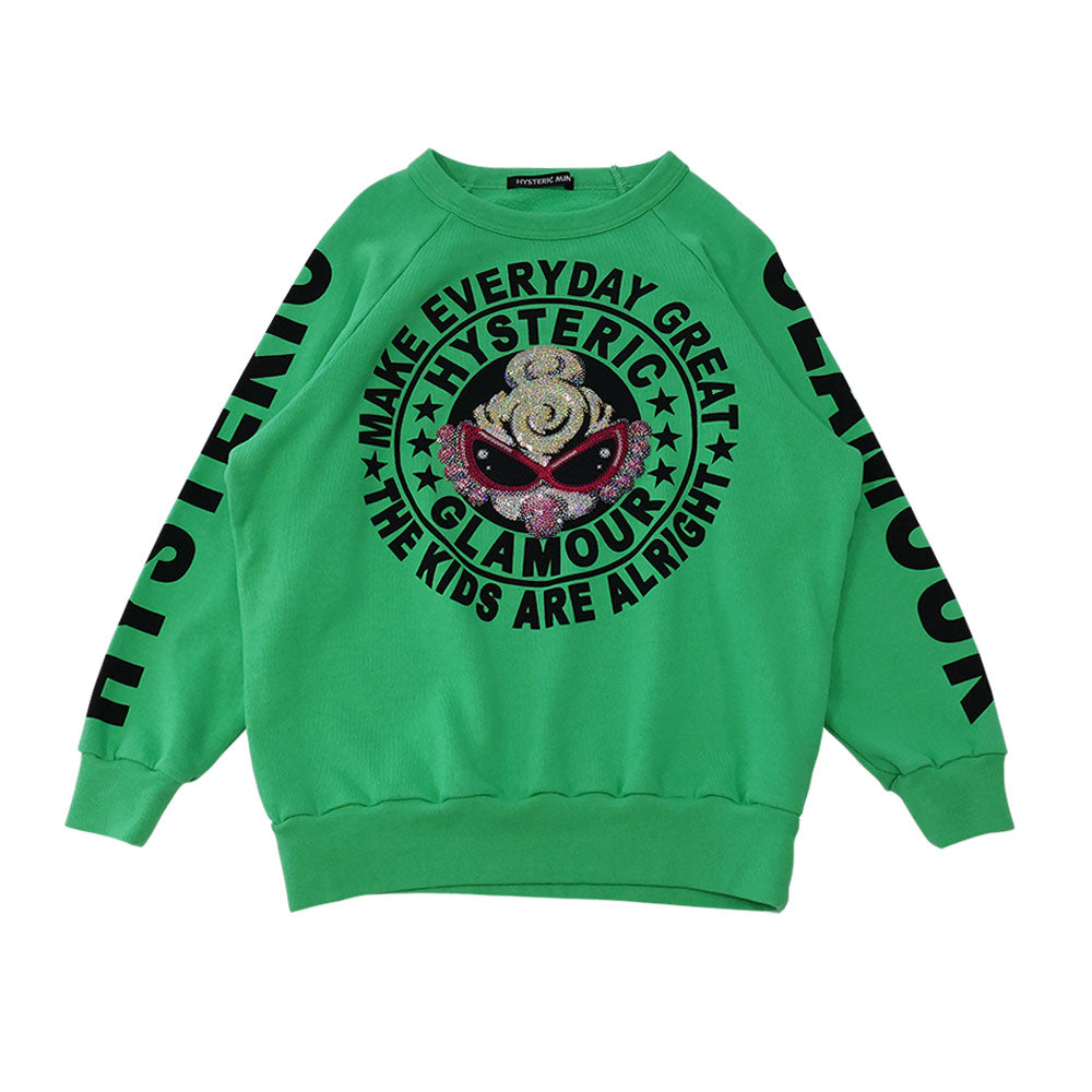 スパンコール MINI FACE裏毛トレーナー