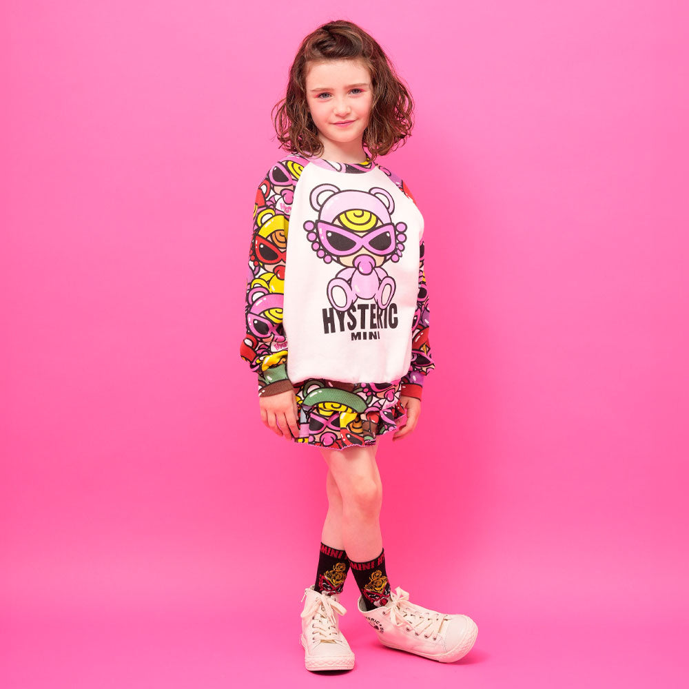 TEDDY MINI MULTI COLOR ラグラン裏毛トレーナー