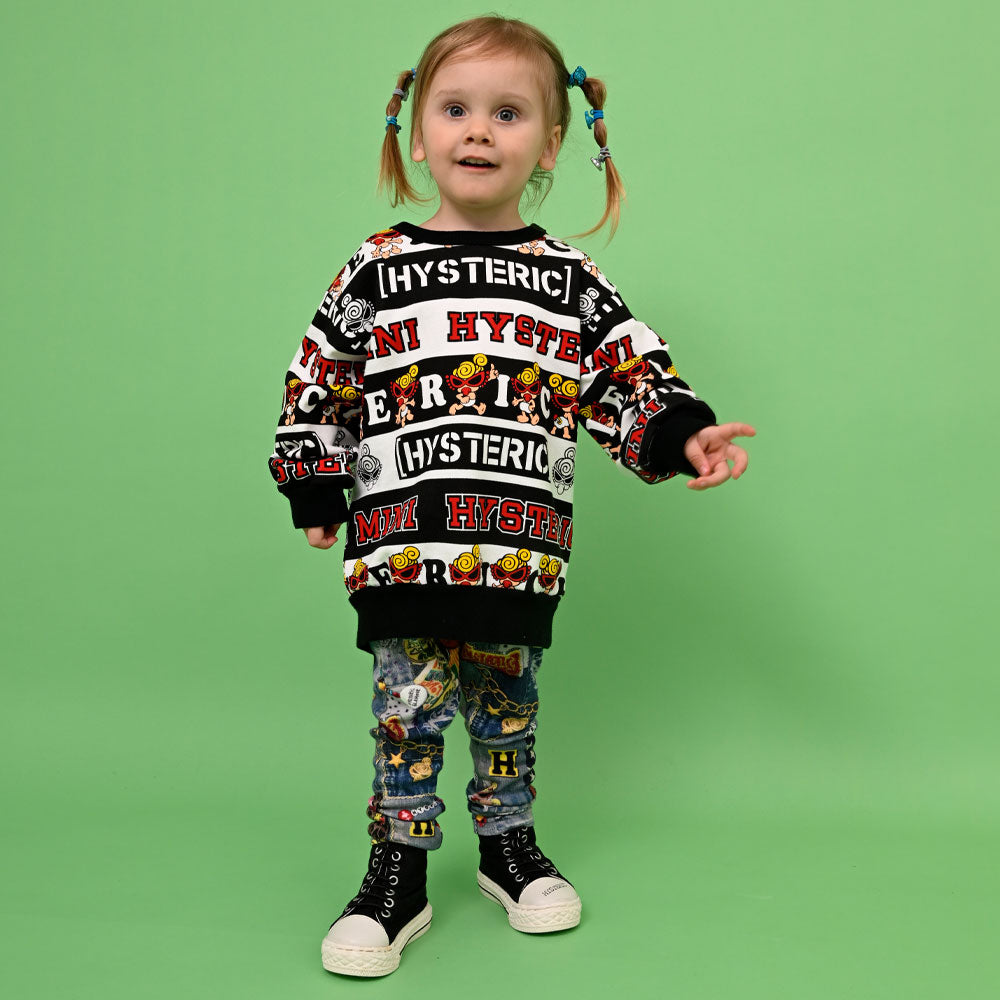 MULTI MINI LOGO ボーダー 裏毛トレーナー