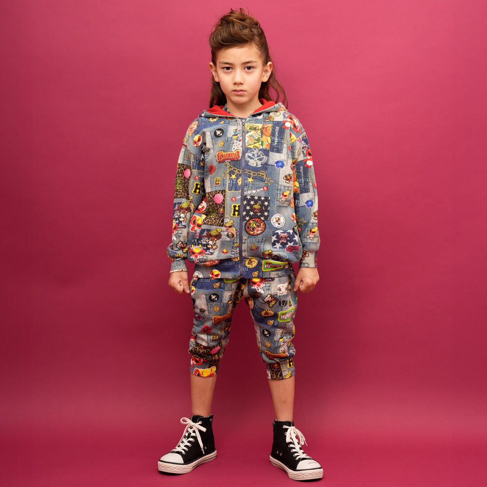 SCRATCH DENIM総柄 Viscotex 膝下丈 サルエルパンツ