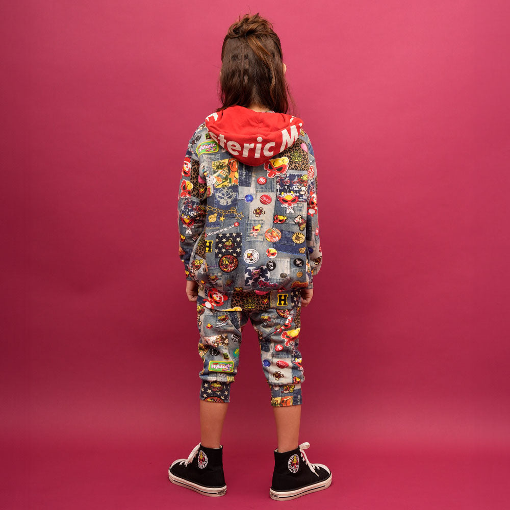 SCRATCH DENIM総柄 Viscotex 膝下丈 サルエルパンツ