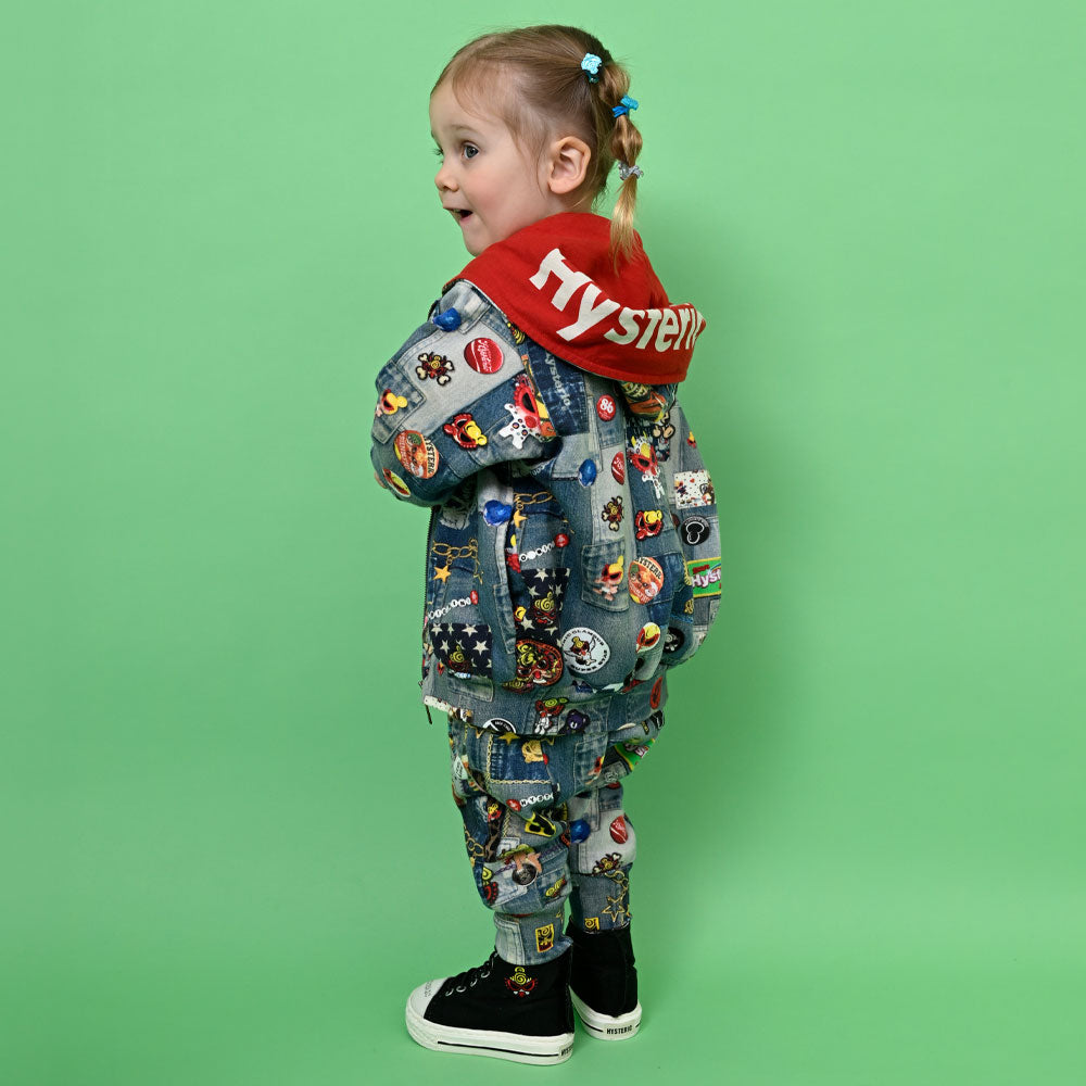 SCRATCH DENIM総柄 Viscotex 膝下丈 サルエルパンツ