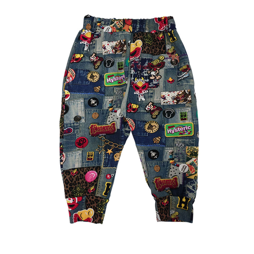 SCRATCH DENIM総柄 Viscotex 膝下丈 サルエルパンツ