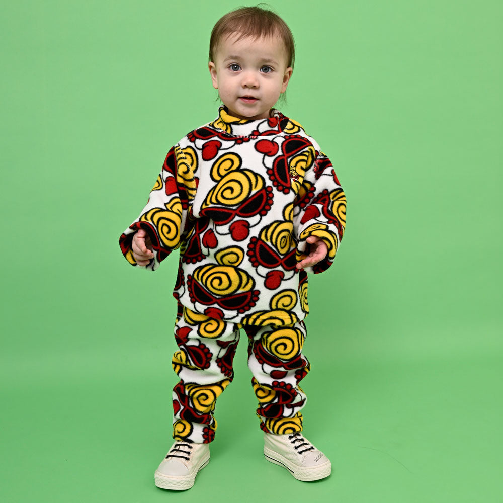 MINI FACE総柄 マイクロフリース プルオーバー